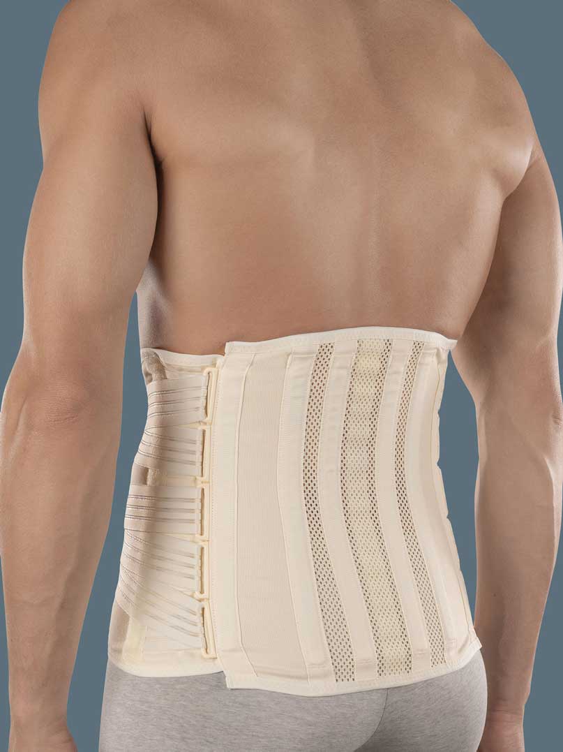 Augsta ortoze jostas daļas stabilizēšanai un atbalstam ar elastīgiem, pastiprinātiem balstiem.